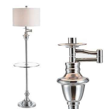 Cora 60" Metal/Glass LED Side Table and Floor Lamp - JONATHAN Y